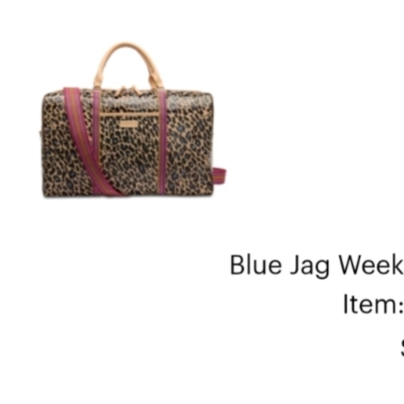 Consuela Blue Jag Weekender - Tan and Black Leopard Travel Bag - Picture 12 of 12